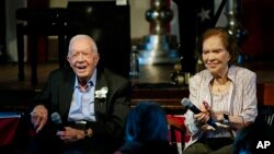 ABD Başkanı Jimmy Carter ve eşi eski first lady Rosalynn Carter 75. evlilik yıldönümlerini 10 Temmuz 2021'de kutlarken.